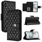 Custodia per cellulare in pelle con texture rombica con cordino, For iPhone 11, For iPhone 11 Pro, For iPhone XS / X, For iPhone XR
