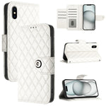 Custodia per cellulare in pelle con texture rombica con cordino, For iPhone 11, For iPhone 11 Pro, For iPhone XS / X, For iPhone XR