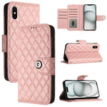 Custodia per cellulare in pelle con texture rombica con cordino, For iPhone 11, For iPhone 11 Pro, For iPhone XS / X, For iPhone XR