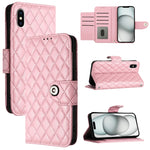 Custodia per cellulare in pelle con texture rombica con cordino, For iPhone 11, For iPhone 11 Pro, For iPhone XS / X, For iPhone XR