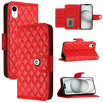 Custodia per cellulare in pelle con texture rombica con cordino, For iPhone 11, For iPhone 11 Pro, For iPhone XS / X, For iPhone XR