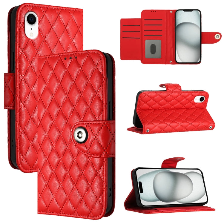 Custodia per cellulare in pelle con texture rombica con cordino, For iPhone 11, For iPhone 11 Pro, For iPhone XS / X, For iPhone XR