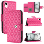Custodia per cellulare in pelle con texture rombica con cordino, For iPhone 11, For iPhone 11 Pro, For iPhone XS / X, For iPhone XR
