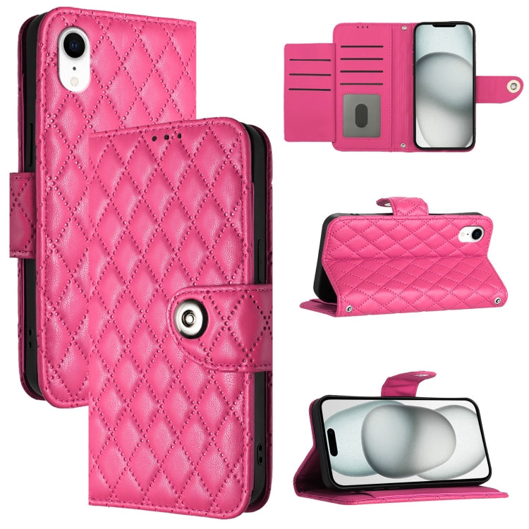 Custodia per cellulare in pelle con texture rombica con cordino, For iPhone 11, For iPhone 11 Pro, For iPhone XS / X, For iPhone XR