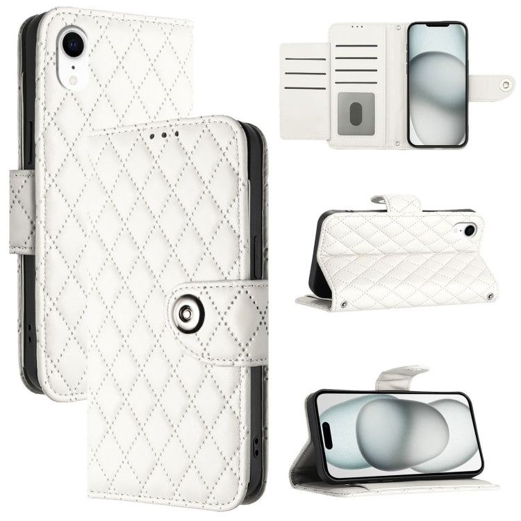 Custodia per cellulare in pelle con texture rombica con cordino, For iPhone 11, For iPhone 11 Pro, For iPhone XS / X, For iPhone XR