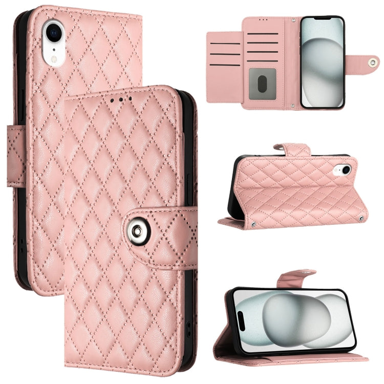 Custodia per cellulare in pelle con texture rombica con cordino, For iPhone 11, For iPhone 11 Pro, For iPhone XS / X, For iPhone XR