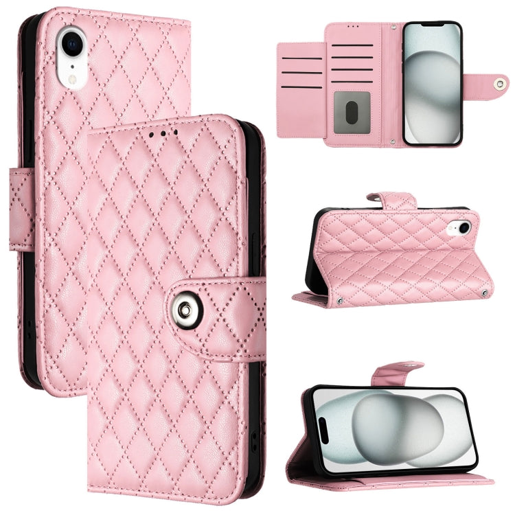 Custodia per cellulare in pelle con texture rombica con cordino, For iPhone 11, For iPhone 11 Pro, For iPhone XS / X, For iPhone XR