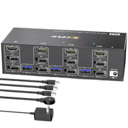 KC-KVM303DH Switch KVM per monitor tripli USB 3.0 DP+DP+HDMI 8K 60Hz, EU Plug, US Plug