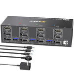 KC-KVM303DH Switch KVM per monitor tripli USB 3.0 DP+DP+HDMI 8K 60Hz, EU Plug, US Plug