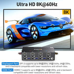 KC-KVM303DH Switch KVM per monitor tripli USB 3.0 DP+DP+HDMI 8K 60Hz, EU Plug, US Plug