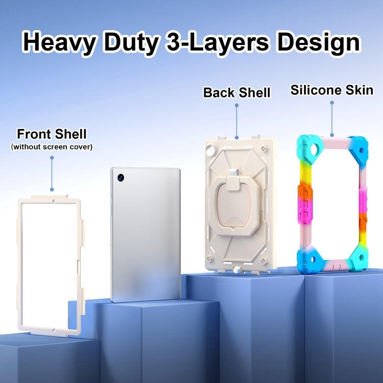 Custodia per tablet PC ibrida in silicone robot con colori a contrasto, For Samsung Galaxy Tab A8 10.5 2021, For Samsung Galaxy Tab A7 Lite 2021