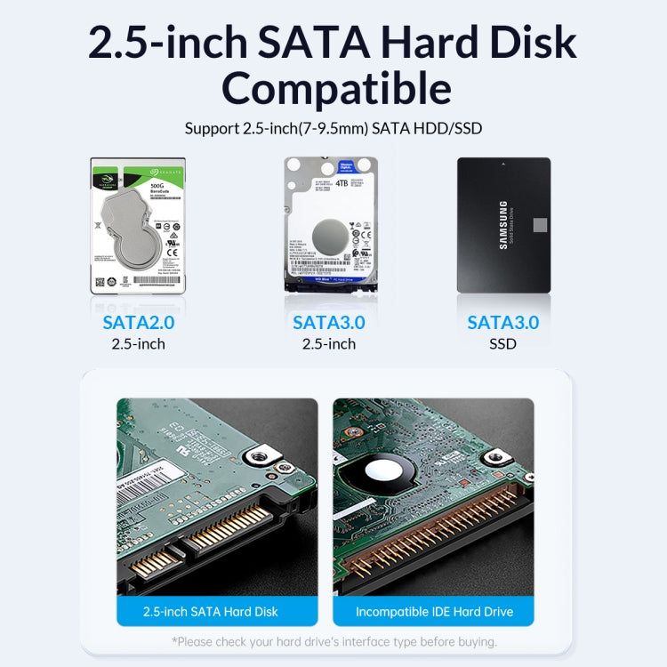 Custodia esterna ORICO per HDD 2,5" Type-C 5 Gbps