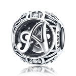 S925 Sterling Silver 26 lettere inglesi perline fai da te bracciale collana accessori, A, B, C, D, E, F, G, H, I, J, K, L, M, N, O, P, Q, R, S, T, U, V, W, X
