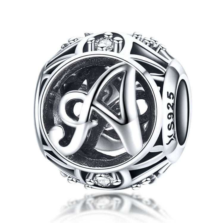 S925 Sterling Silver 26 lettere inglesi perline fai da te bracciale collana accessori, A, B, C, D, E, F, G, H, I, J, K, L, M, N, O, P, Q, R, S, T, U, V, W, X