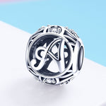 S925 Sterling Silver 26 lettere inglesi perline fai da te bracciale collana accessori, A, B, C, D, E, F, G, H, I, J, K, L, M, N, O, P, Q, R, S, T, U, V, W, X