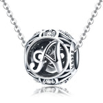 S925 Sterling Silver 26 lettere inglesi perline fai da te bracciale collana accessori, A, B, C, D, E, F, G, H, I, J, K, L, M, N, O, P, Q, R, S, T, U, V, W, X