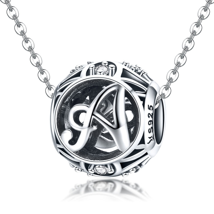 S925 Sterling Silver 26 lettere inglesi perline fai da te bracciale collana accessori, A, B, C, D, E, F, G, H, I, J, K, L, M, N, O, P, Q, R, S, T, U, V, W, X