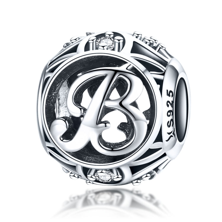 S925 Sterling Silver 26 lettere inglesi perline fai da te bracciale collana accessori, A, B, C, D, E, F, G, H, I, J, K, L, M, N, O, P, Q, R, S, T, U, V, W, X