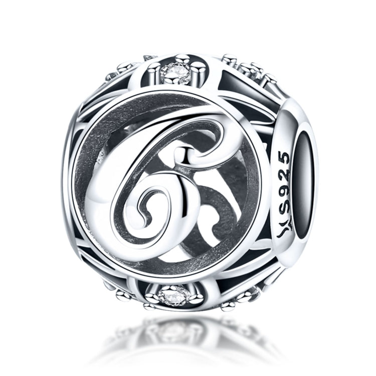 S925 Sterling Silver 26 lettere inglesi perline fai da te bracciale collana accessori, A, B, C, D, E, F, G, H, I, J, K, L, M, N, O, P, Q, R, S, T, U, V, W, X