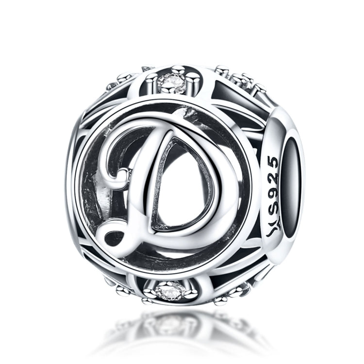 S925 Sterling Silver 26 lettere inglesi perline fai da te bracciale collana accessori, A, B, C, D, E, F, G, H, I, J, K, L, M, N, O, P, Q, R, S, T, U, V, W, X