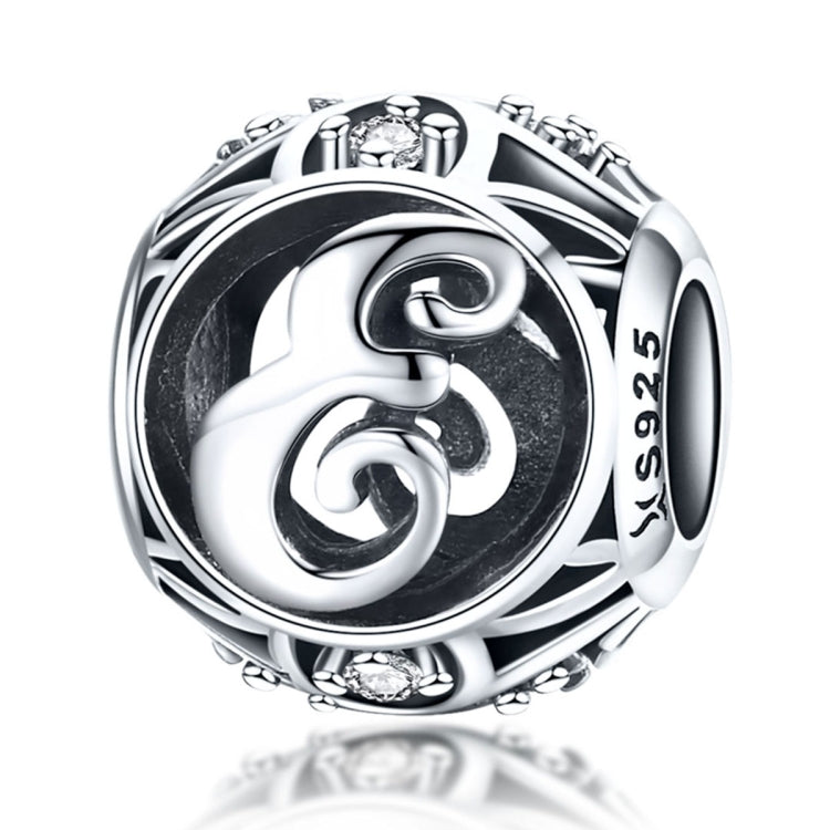 S925 Sterling Silver 26 lettere inglesi perline fai da te bracciale collana accessori, A, B, C, D, E, F, G, H, I, J, K, L, M, N, O, P, Q, R, S, T, U, V, W, X