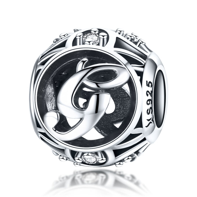 S925 Sterling Silver 26 lettere inglesi perline fai da te bracciale collana accessori, A, B, C, D, E, F, G, H, I, J, K, L, M, N, O, P, Q, R, S, T, U, V, W, X