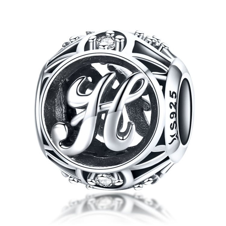 S925 Sterling Silver 26 lettere inglesi perline fai da te bracciale collana accessori, A, B, C, D, E, F, G, H, I, J, K, L, M, N, O, P, Q, R, S, T, U, V, W, X