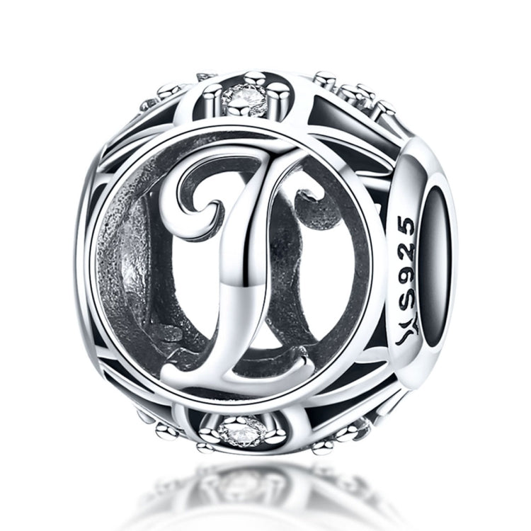 S925 Sterling Silver 26 lettere inglesi perline fai da te bracciale collana accessori, A, B, C, D, E, F, G, H, I, J, K, L, M, N, O, P, Q, R, S, T, U, V, W, X
