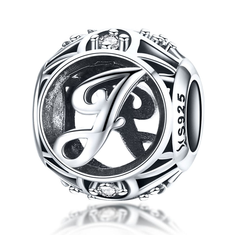 S925 Sterling Silver 26 lettere inglesi perline fai da te bracciale collana accessori, A, B, C, D, E, F, G, H, I, J, K, L, M, N, O, P, Q, R, S, T, U, V, W, X