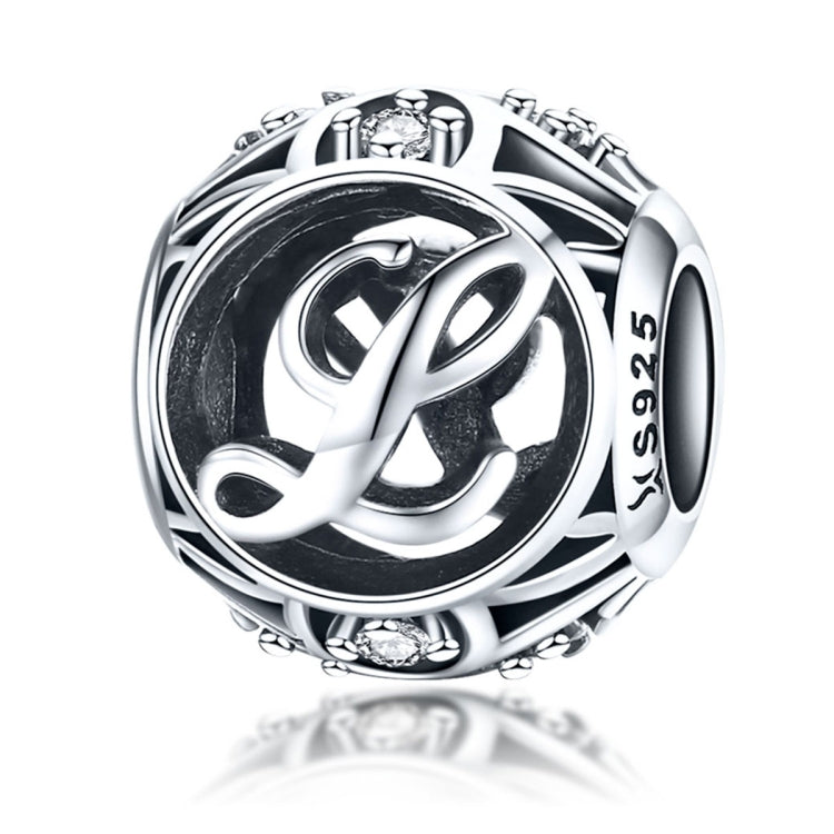 S925 Sterling Silver 26 lettere inglesi perline fai da te bracciale collana accessori, A, B, C, D, E, F, G, H, I, J, K, L, M, N, O, P, Q, R, S, T, U, V, W, X