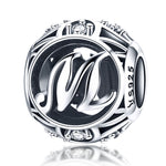 S925 Sterling Silver 26 lettere inglesi perline fai da te bracciale collana accessori, A, B, C, D, E, F, G, H, I, J, K, L, M, N, O, P, Q, R, S, T, U, V, W, X