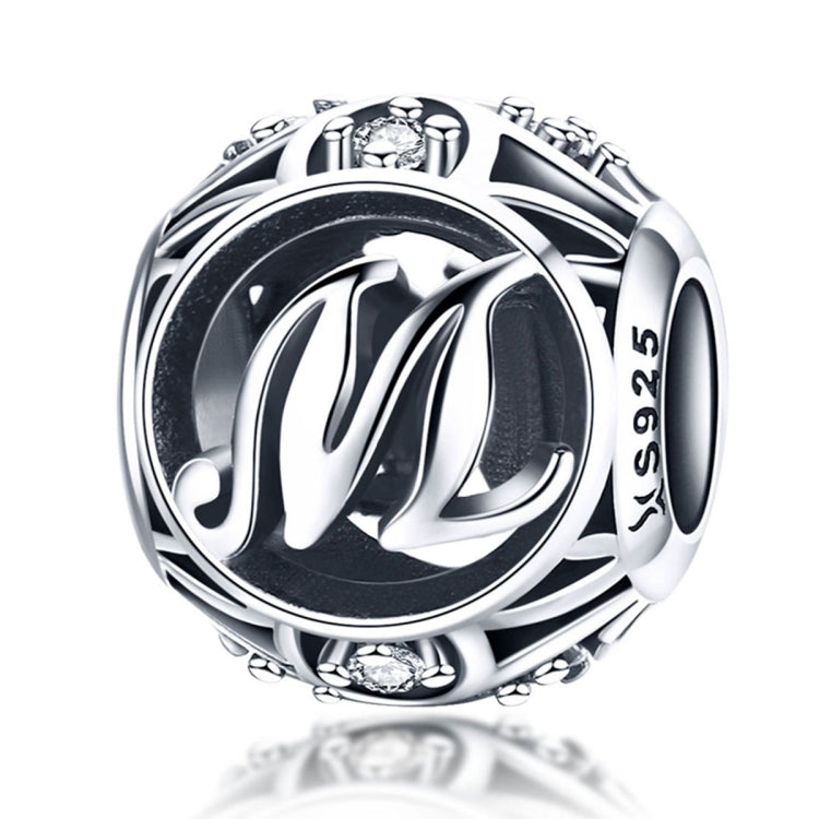 S925 Sterling Silver 26 lettere inglesi perline fai da te bracciale collana accessori, A, B, C, D, E, F, G, H, I, J, K, L, M, N, O, P, Q, R, S, T, U, V, W, X