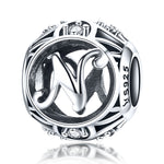 S925 Sterling Silver 26 lettere inglesi perline fai da te bracciale collana accessori, A, B, C, D, E, F, G, H, I, J, K, L, M, N, O, P, Q, R, S, T, U, V, W, X