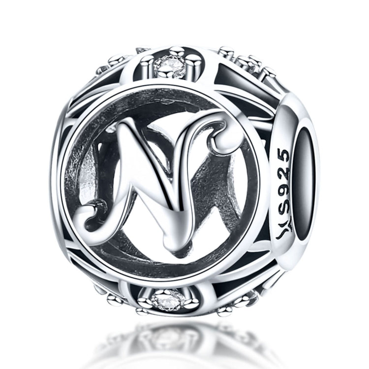 S925 Sterling Silver 26 lettere inglesi perline fai da te bracciale collana accessori, A, B, C, D, E, F, G, H, I, J, K, L, M, N, O, P, Q, R, S, T, U, V, W, X