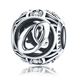 S925 Sterling Silver 26 lettere inglesi perline fai da te bracciale collana accessori, A, B, C, D, E, F, G, H, I, J, K, L, M, N, O, P, Q, R, S, T, U, V, W, X