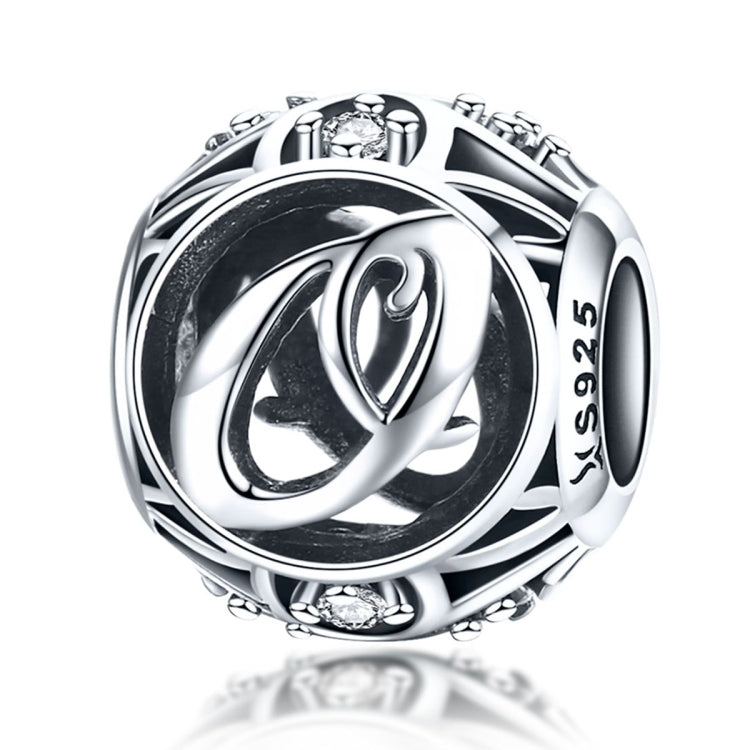 S925 Sterling Silver 26 lettere inglesi perline fai da te bracciale collana accessori, A, B, C, D, E, F, G, H, I, J, K, L, M, N, O, P, Q, R, S, T, U, V, W, X