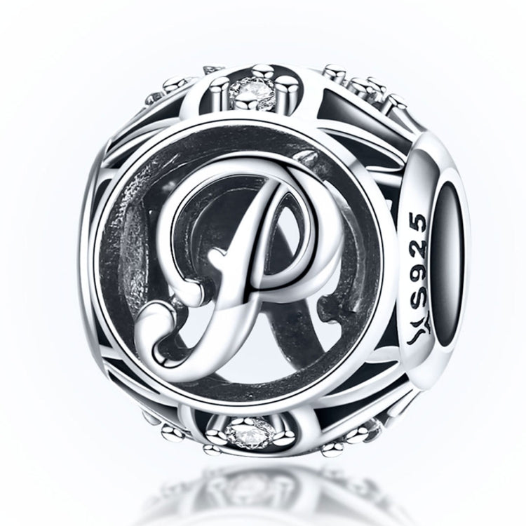 S925 Sterling Silver 26 lettere inglesi perline fai da te bracciale collana accessori, A, B, C, D, E, F, G, H, I, J, K, L, M, N, O, P, Q, R, S, T, U, V, W, X
