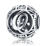 S925 Sterling Silver 26 lettere inglesi perline fai da te bracciale collana accessori, A, B, C, D, E, F, G, H, I, J, K, L, M, N, O, P, Q, R, S, T, U, V, W, X