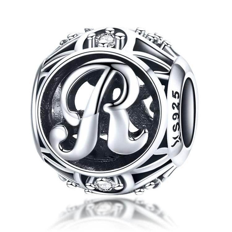 S925 Sterling Silver 26 lettere inglesi perline fai da te bracciale collana accessori, A, B, C, D, E, F, G, H, I, J, K, L, M, N, O, P, Q, R, S, T, U, V, W, X