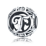 S925 Sterling Silver 26 lettere inglesi perline fai da te bracciale collana accessori, A, B, C, D, E, F, G, H, I, J, K, L, M, N, O, P, Q, R, S, T, U, V, W, X