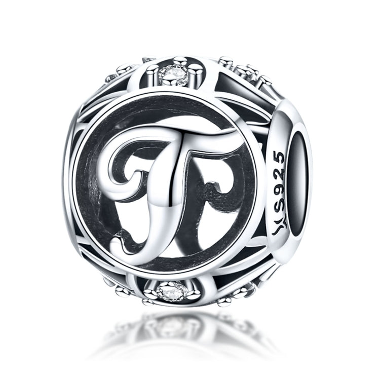 S925 Sterling Silver 26 lettere inglesi perline fai da te bracciale collana accessori, A, B, C, D, E, F, G, H, I, J, K, L, M, N, O, P, Q, R, S, T, U, V, W, X