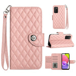 Custodia per cellulare in pelle con texture rombica con cordino, For Samsung Galaxy S22+ 5G, For Samsung Galaxy S22 5G, For Samsung Galaxy A03s US, For Samsung Galaxy A03s EU