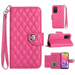 Custodia per cellulare in pelle con texture rombica con cordino, For Samsung Galaxy S22+ 5G, For Samsung Galaxy S22 5G, For Samsung Galaxy A03s US, For Samsung Galaxy A03s EU