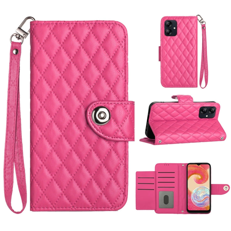 Custodia per cellulare in pelle con texture rombica con cordino, For Samsung Galaxy A34, For Samsung Galaxy A54, For Samsung Galaxy A04e, For Samsung Galaxy S23 Ultra 5G