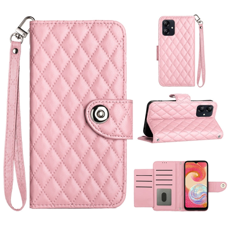 Custodia per cellulare in pelle con texture rombica con cordino, For Samsung Galaxy A34, For Samsung Galaxy A54, For Samsung Galaxy A04e, For Samsung Galaxy S23 Ultra 5G