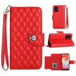 Custodia per cellulare in pelle con texture rombica con cordino, For Samsung Galaxy S24+ 5G, For Samsung Galaxy S24 5G, For Samsung Galaxy A05, For Samsung Galaxy A05s