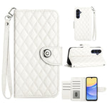 Custodia per cellulare in pelle con texture rombica con cordino, For Samsung Galaxy S24+ 5G, For Samsung Galaxy S24 5G, For Samsung Galaxy A05, For Samsung Galaxy A05s