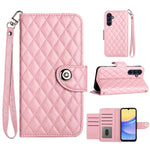 Custodia per cellulare in pelle con texture rombica con cordino, For Samsung Galaxy S24+ 5G, For Samsung Galaxy S24 5G, For Samsung Galaxy A05, For Samsung Galaxy A05s