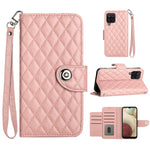 Custodia per cellulare in pelle con texture rombica con cordino, For Samsung Galaxy S21 FE 5G, For  Samsung Galaxy A52 4G / 5G, For Samsung Galaxy A12 / M12