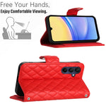 Custodia per cellulare in pelle con texture rombica con cordino, For Samsung Galaxy A15 5G, For Samsung Galaxy A55, For Samsung Galaxy A35, For Samsung Galaxy S24 Ultra 5G